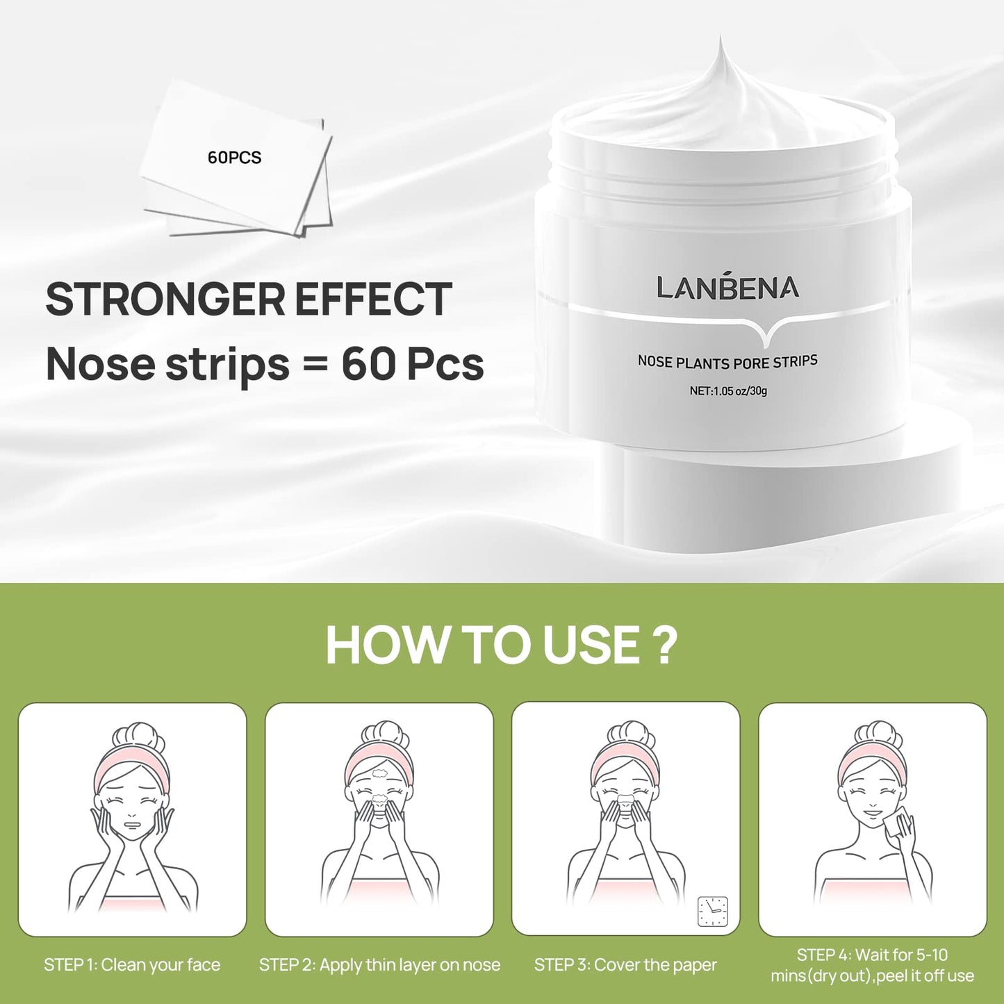 LANBENA Blackhead Remover | Pore Strips for Blackheads | Éclat Élite