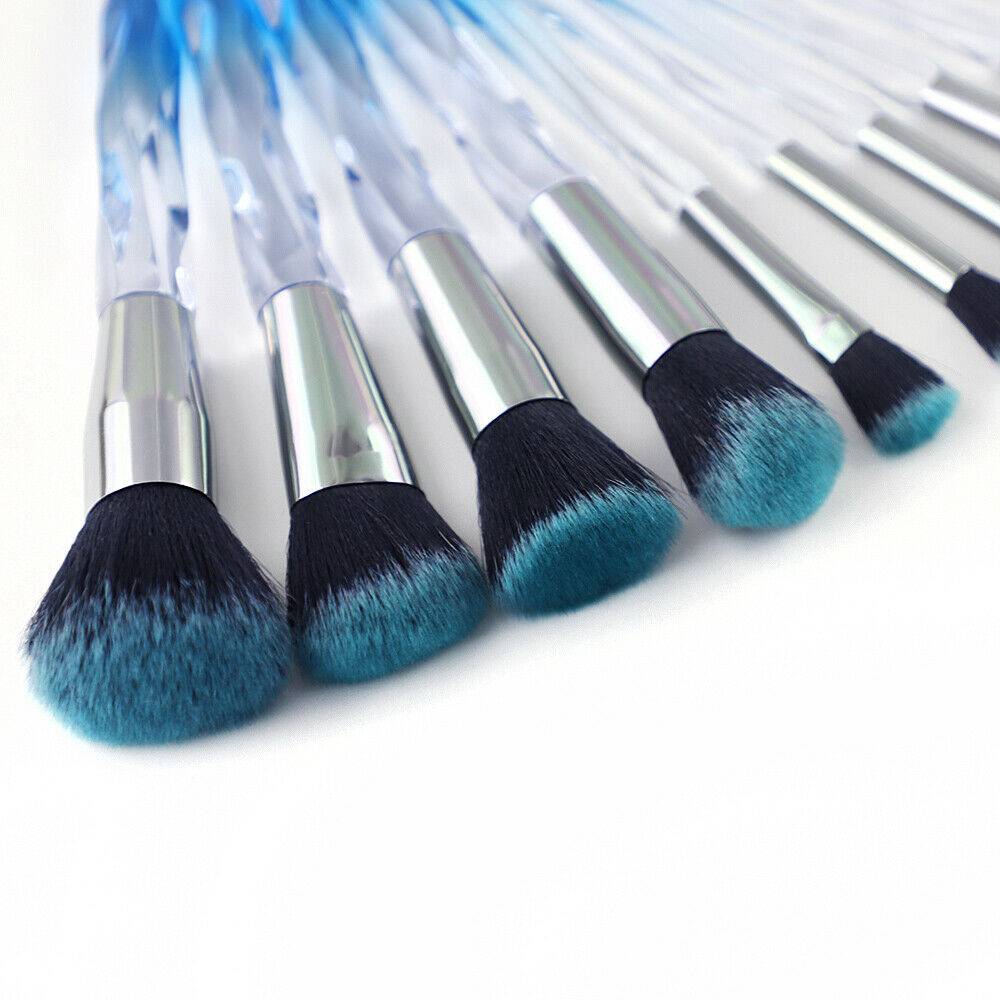 Crystal Blue Makeup Brush Set | Crystal Blue Brush Set | Éclat Élite