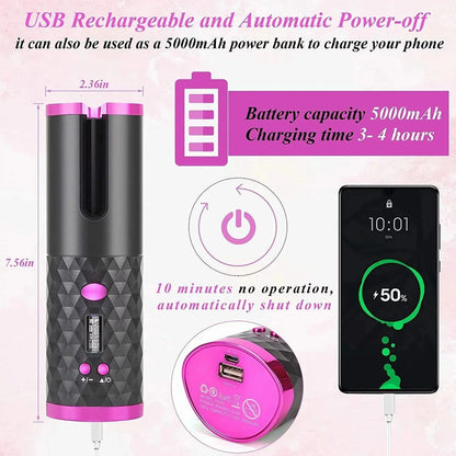 Portable Automatic Hair Curler | Portable Automatic Curler|Éclat Élite