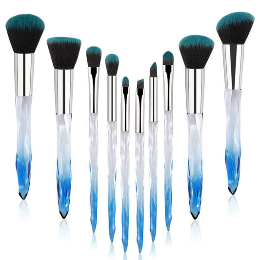 Crystal Blue Makeup Brush Set | Crystal Blue Brush Set | Éclat Élite