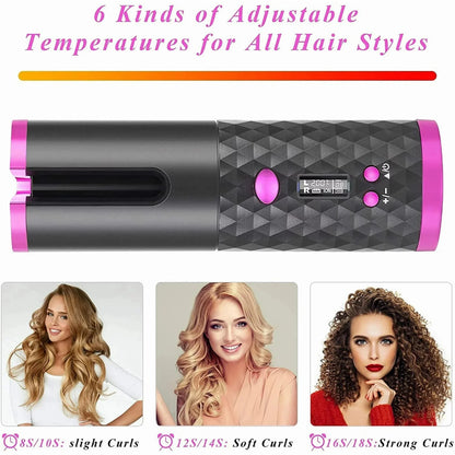 Portable Automatic Hair Curler | Portable Automatic Curler|Éclat Élite