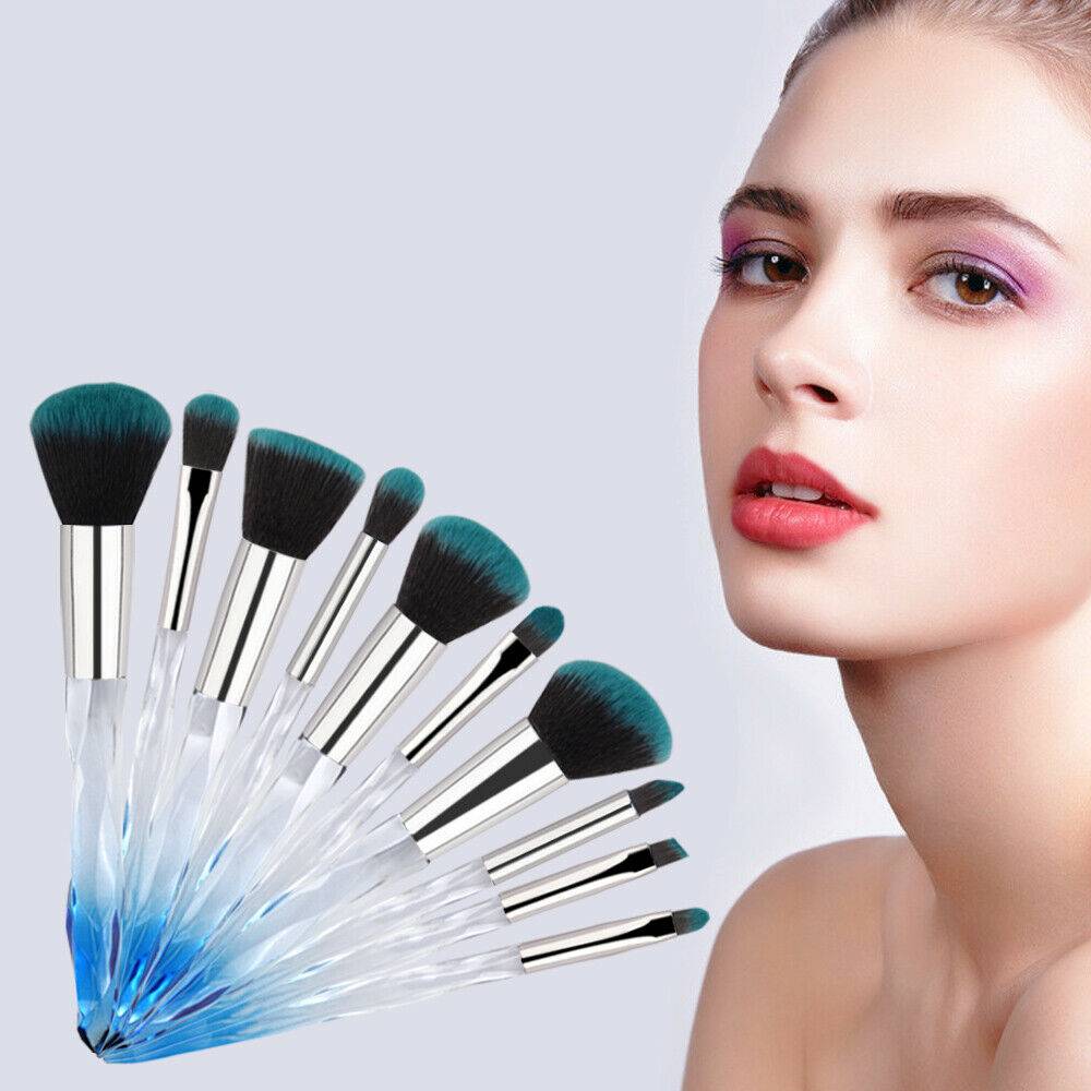 Crystal Blue Makeup Brush Set | Crystal Blue Brush Set | Éclat Élite